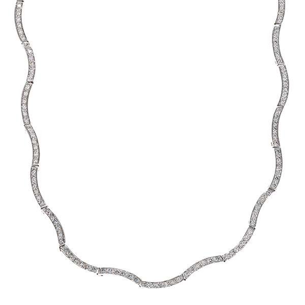 Collier, 18K, Weißgold, Diamanten 0,85 ct