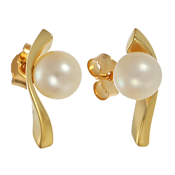 Ohrstecker, 8K, Gelbgold, Perlen