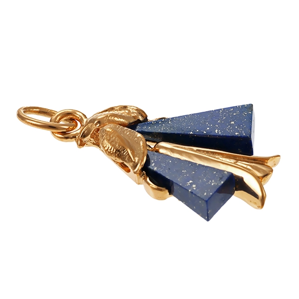 Anhänger, 18K, Gelbgold, 2 Lapis