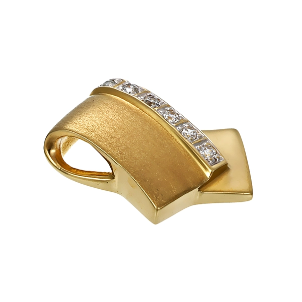 Anhänger, 8K, Gelb-/Weißgold, Zirkonia