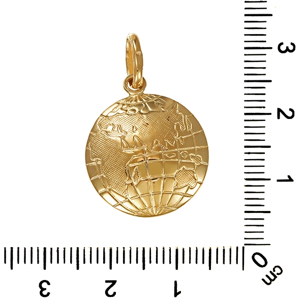 Anhänger, 14K, Gelbgold, Erdkugel
