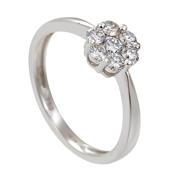 Diamantring, 18K, Weißgold, Brillanten 0,49 ct