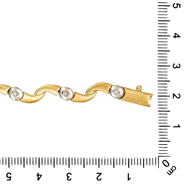 Armband, 14K, Gelb-/Weißgold, Brillanten