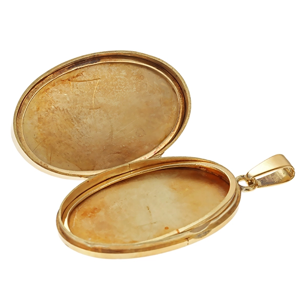 Anhänger, 14K, Gelbgold, Medaillon, Rose