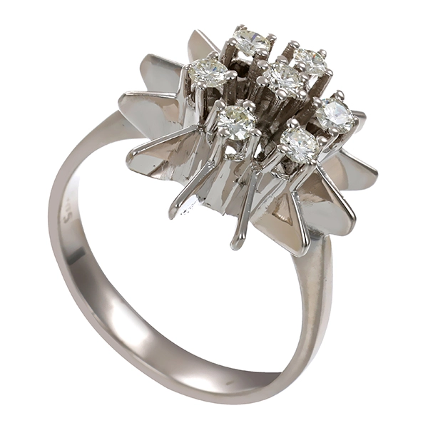 Diamantring, 14K, Weißgold, Brillanten 0,42 ct