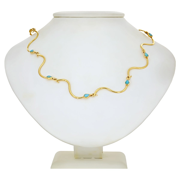 Collier, 14K, Gelbgold, Larimar