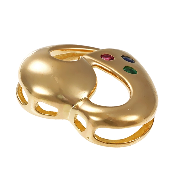 Anhänger, 8K, Gelbgold, Farbsteine, Herz
