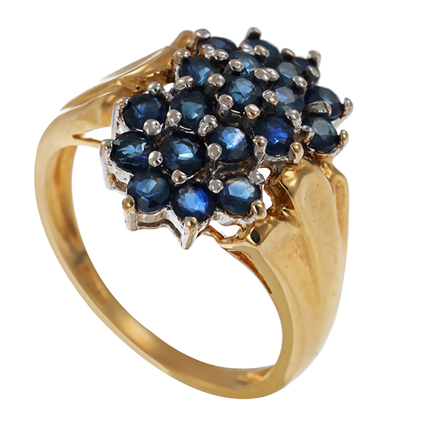 Ring, 14K, Gelb-/Weißgold, Saphire