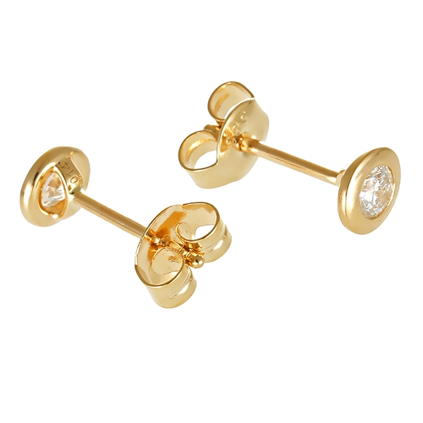 Ohrstecker, 14K, Gelbgold, Brillanten
