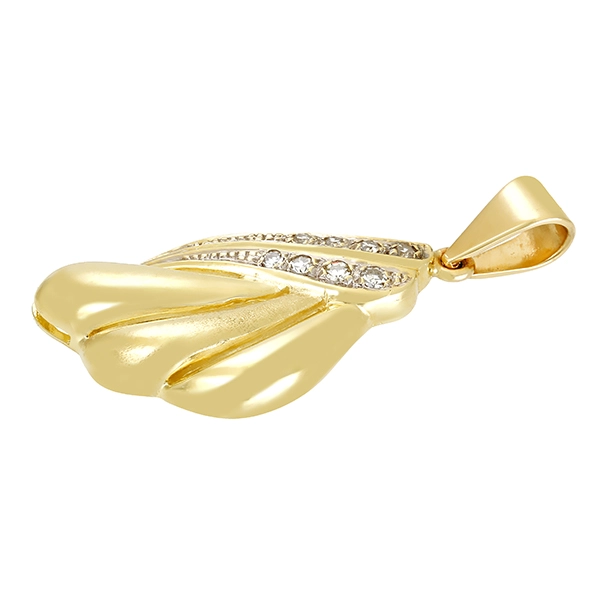 Anhänger, 14K, Gelbgold, Diamanten