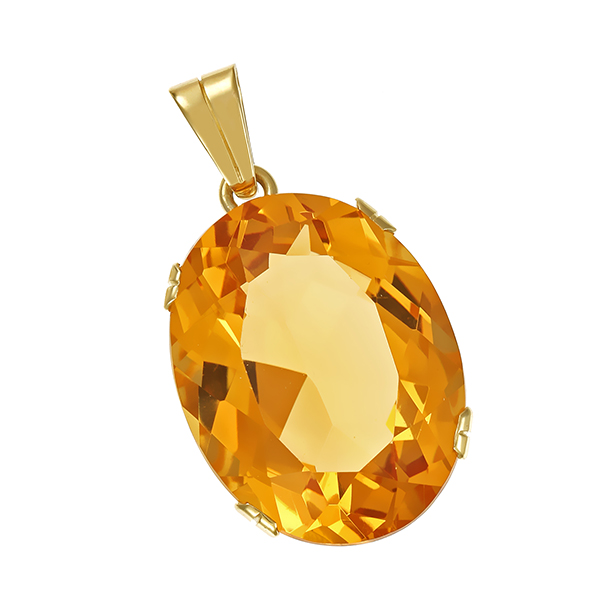 Anhänger, 14K, Gelbgold, Citrin