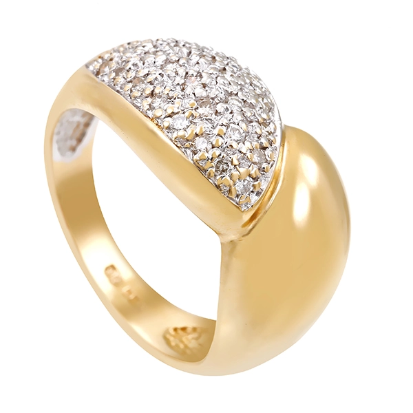 Diamantring, 14K, Gelb-/Weißgold, Brillanten