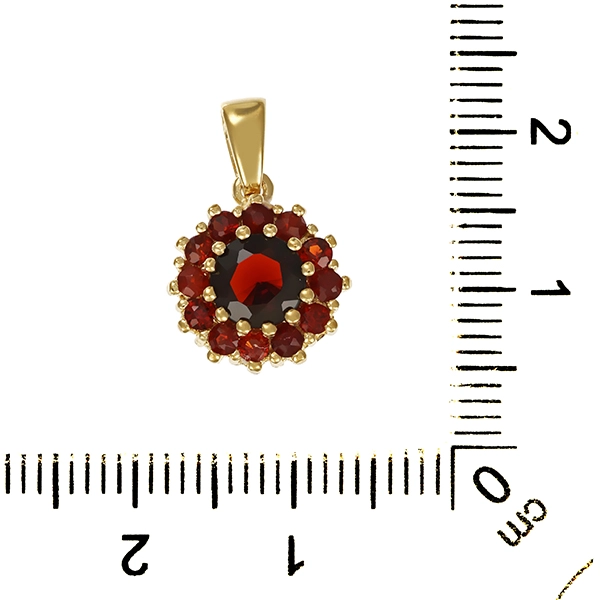 Anhänger. 9K, Gelbgold, Granat