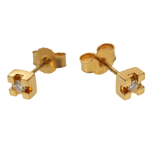 Ohrstecker, 18K, Gelbgold, Brillanten