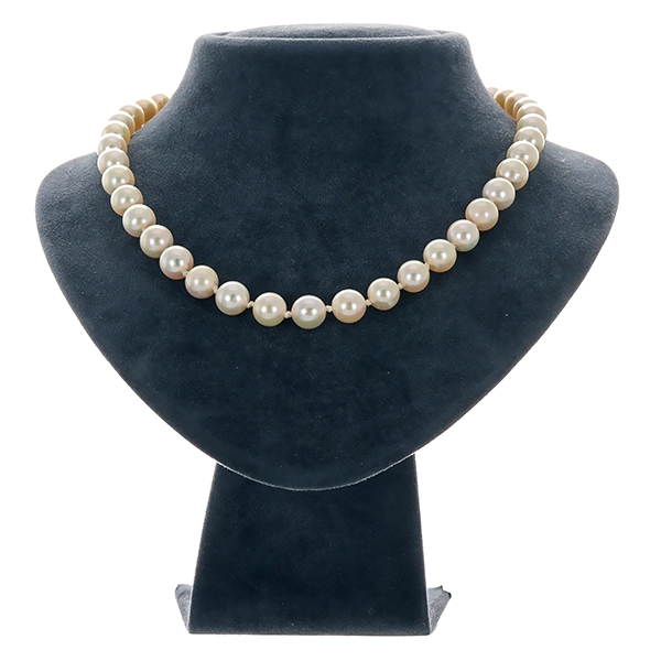 Perlenkette, Schließe 14K, Gelbgold