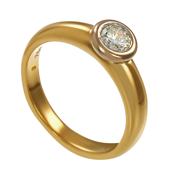 Brillantring, 18K, Gelb-/Weißgold, 0,33ct 