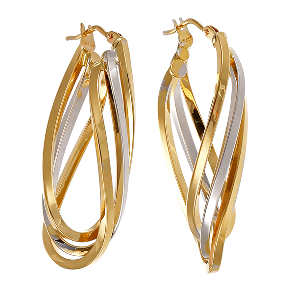 Creolen, 18K, Gelb-/Weißgold