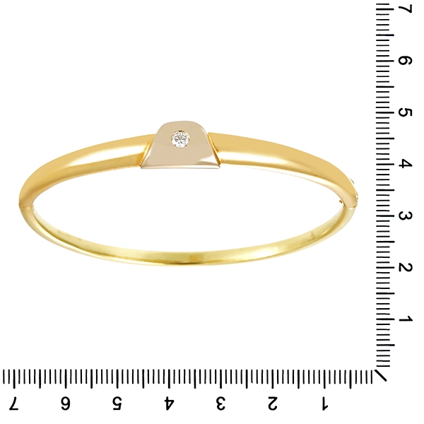 Armreif, 14K, Gelb-/Weißgold, Brillant