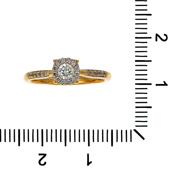 Diamantring, 14K, Gelbgold, Brillanten 0,30 ct