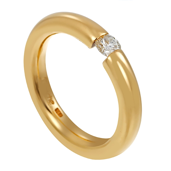 Diamantring, 18K, Gelbgold, Brillant 0,26 ct