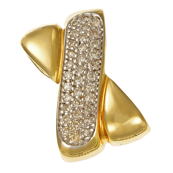 Anhänger, 14K, Gelb-/Weißgold, Diamant