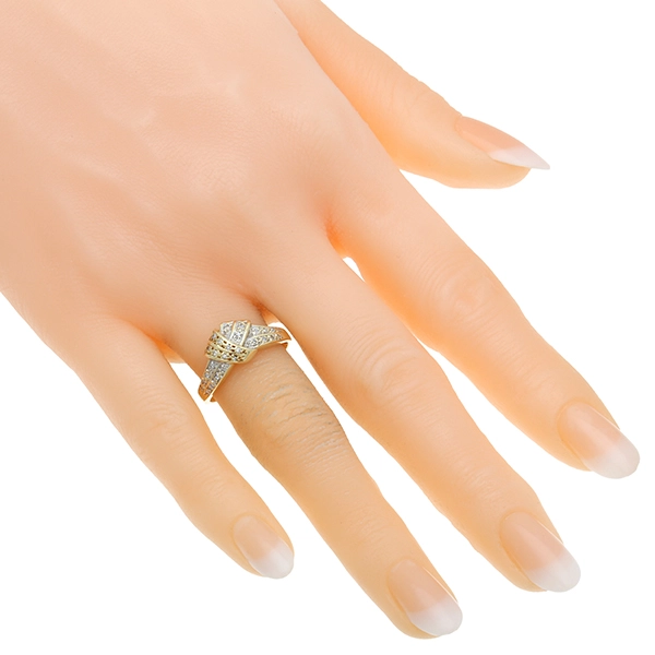 Diamantring, 14K, Gelb-/Weißgold, Diamanten 0,13 ct