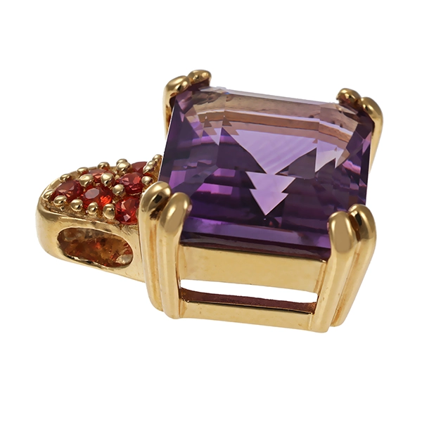 Anhänger, 9K, Gelbgold, Amethyst, Saphire