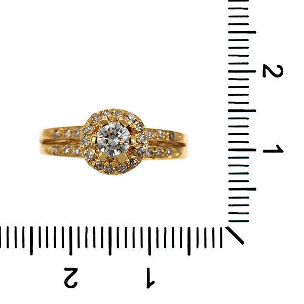 Diamantring, 18K, Gelbgold, Diamanten, Brillant