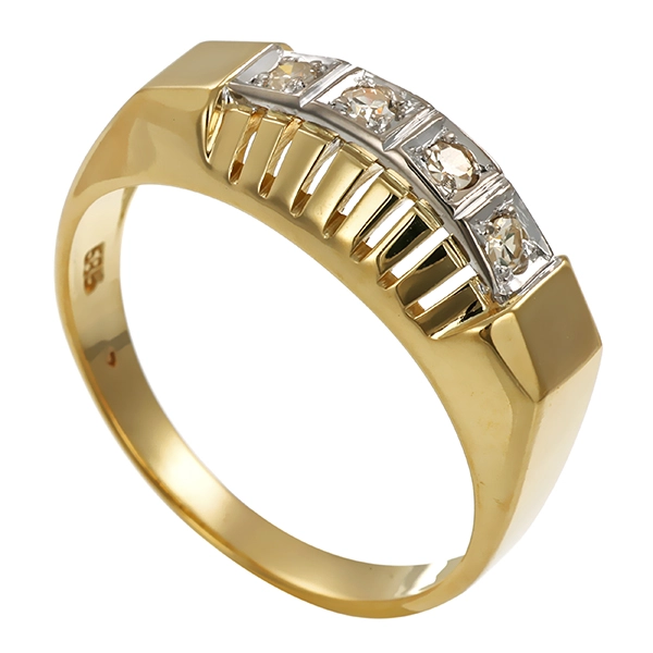 Diamantring, 14K, Gelb-/Weißgold