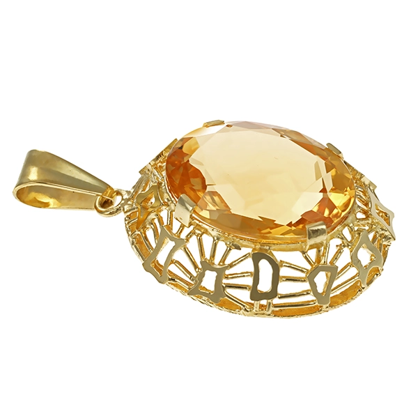Anhänger, 14K, Gelbgold, Citrin