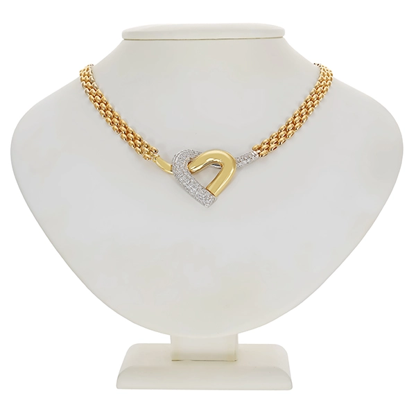 Collier, 18K, Gelb-/Weißgold, Brillanten 1,01 ct