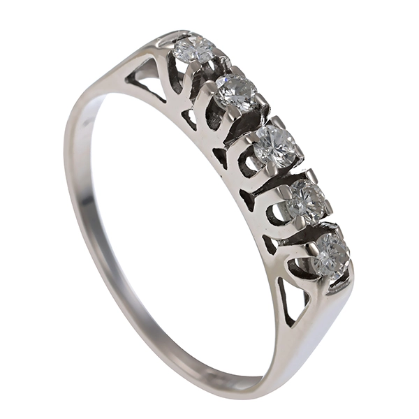 Ring, 14K, Weißgold, Brillanten