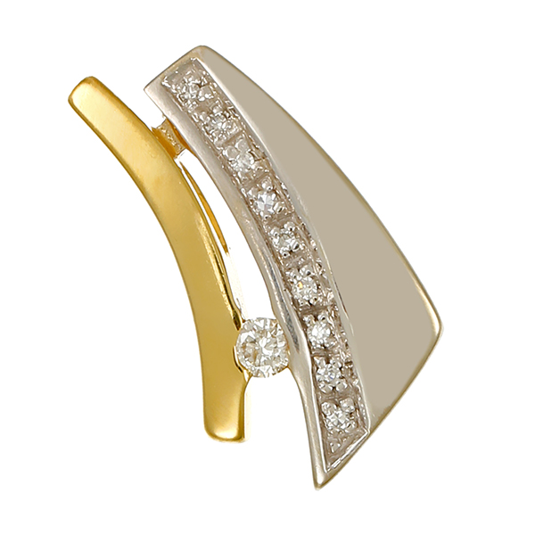 Anhänger, 14K, Gelb-/Weißgold, Brillant, Diamanten