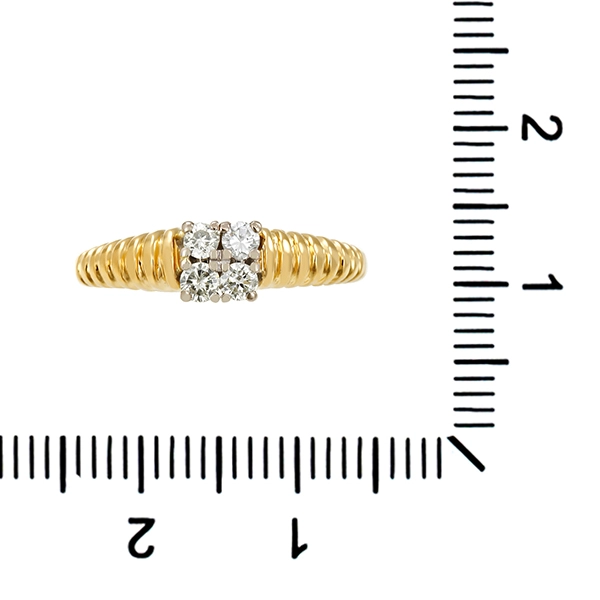 Diamantring, 14K, Gelb-/Weißgold, Brillanten 0,16 ct