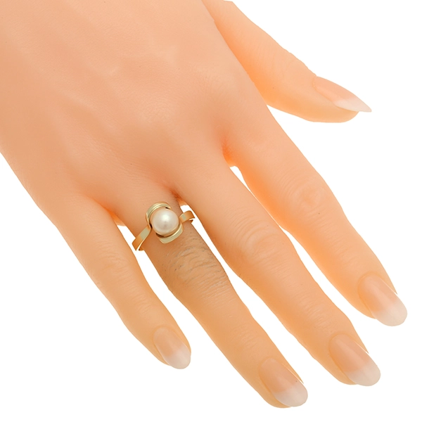 Ring, 14K, Gelbgold, Perle
