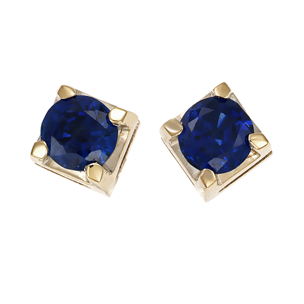 Ohrstecker, 14K, Weißgold, Saphir