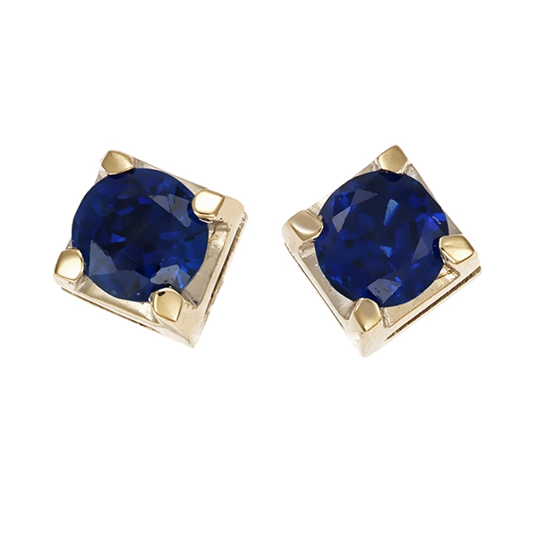 Ohrstecker, 14K, Weißgold, Saphir