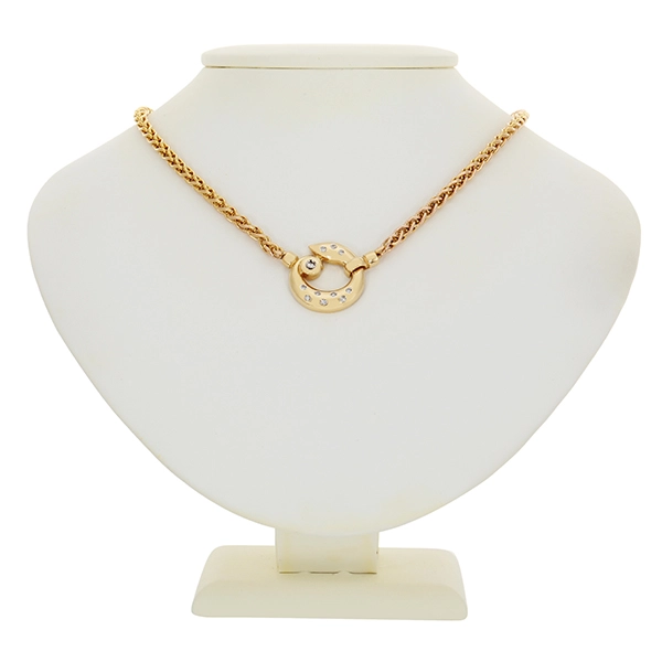 Collier, 14K, Gelbgold, Brillanten