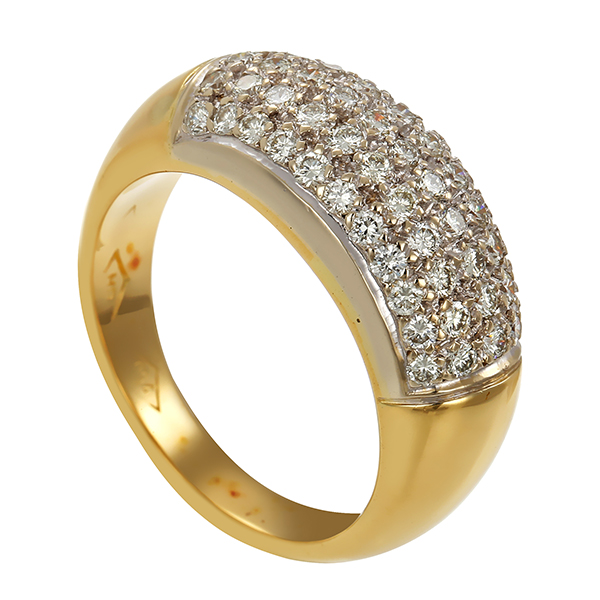 Brillantring, 18K, Gelbgold, 55 Brillanten 
