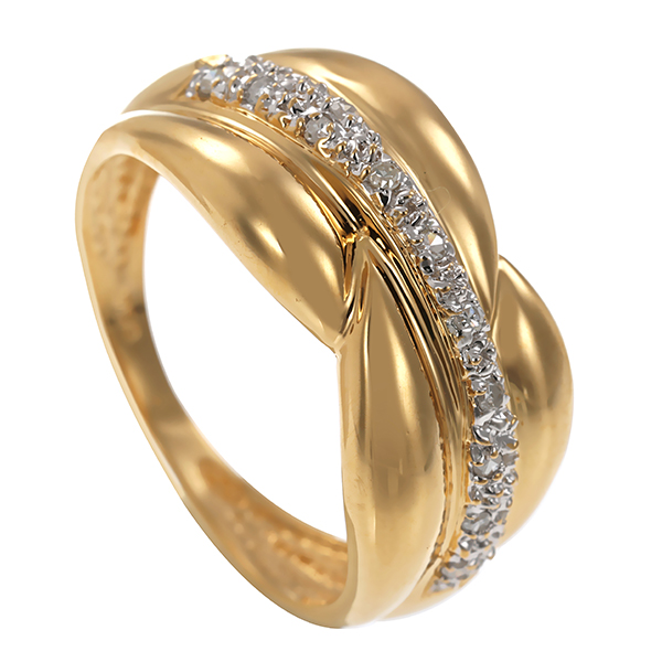 Diamantring, 18K, Gelb-/Weißgold