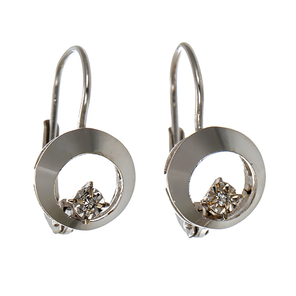 Ohrhänger, 14K, Weißgold, Diamanten