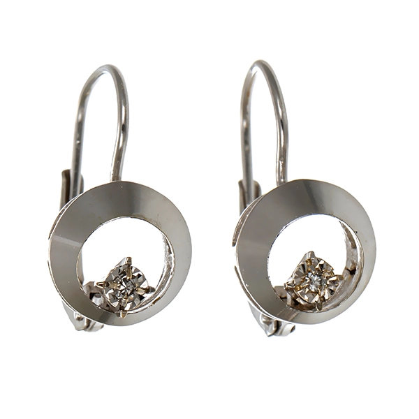 Ohrhänger, 14K, Weißgold, Diamanten