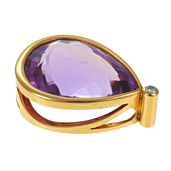Anhänger, 18K, Gelbgold, Amethyst, Brillant