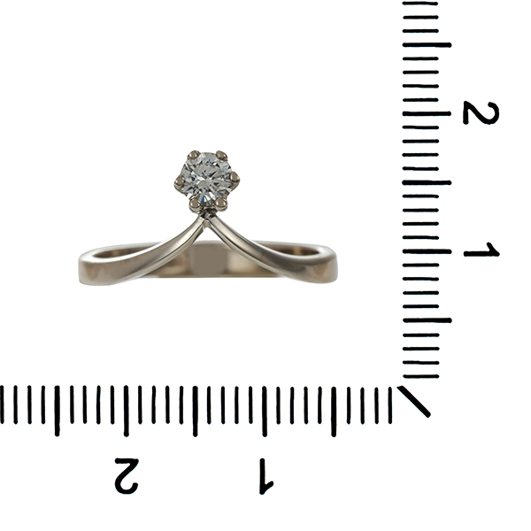 Diamantring, 14K, Weißgold, Brillant 0,19 ct
