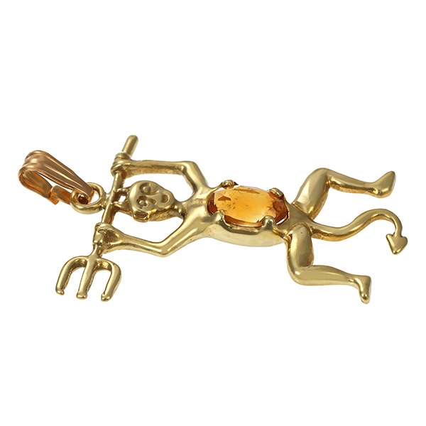 Anhänger, 14K, Gelbgold, Citrin, Teufel