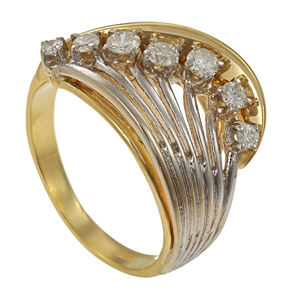 Diamantring, 14K, Gelb-/Weißgold, Brillanten 0,40 ct