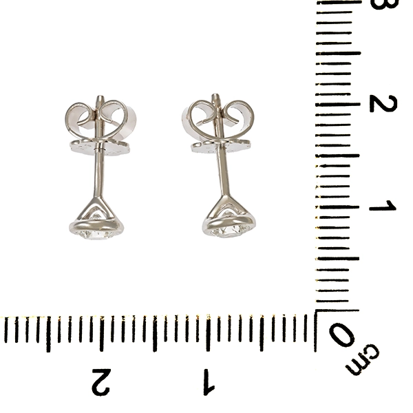 Ohrringe, 18K, Weißgold, Brillanten, Solitärstecker