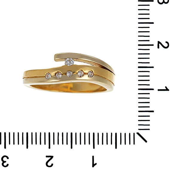 Ring, 14K, Gelbgold, Zirkonia
