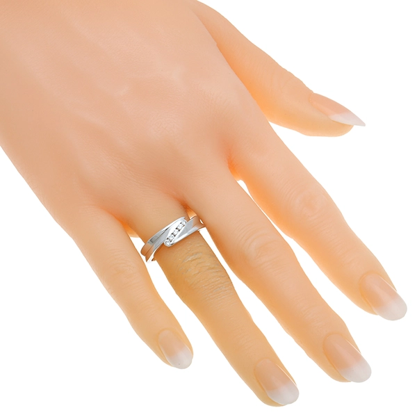 Damenring, 18K, Weißgold, Brillanten, U55