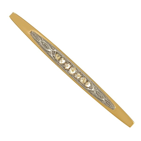 Brosche, 14K, Gelbgold, Diamantrosen